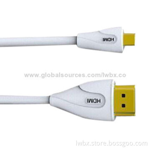 Mini HDMI Cable, 1.4/1.3 Version for Options, Compliant with RoHS Directive